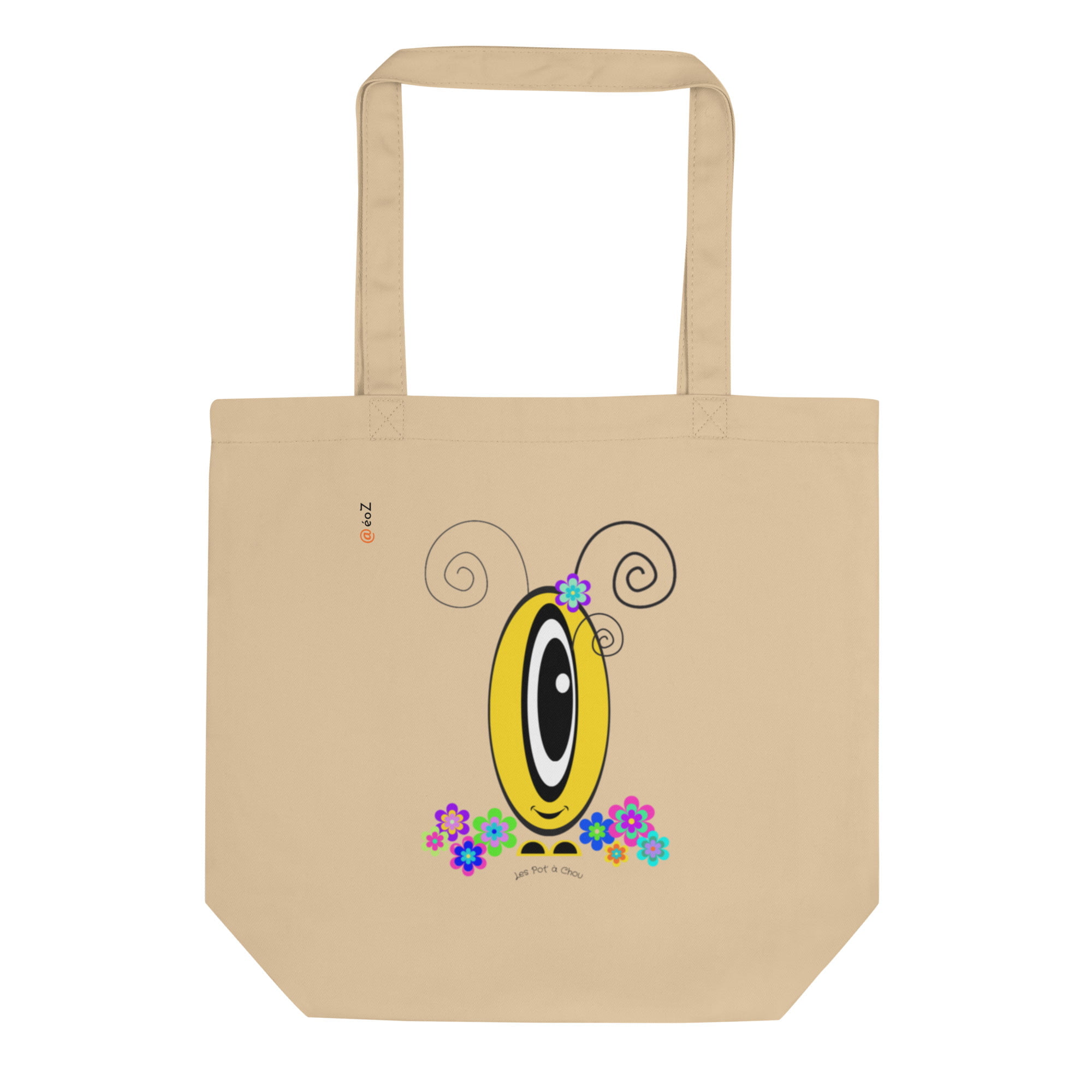 Tote Bag Les Pot’ à Chou fleuri jaune en coton Bio