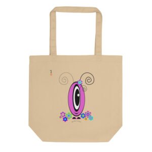 Tote Bag Les Pot’ à Chou fleuri rose en coton Bio