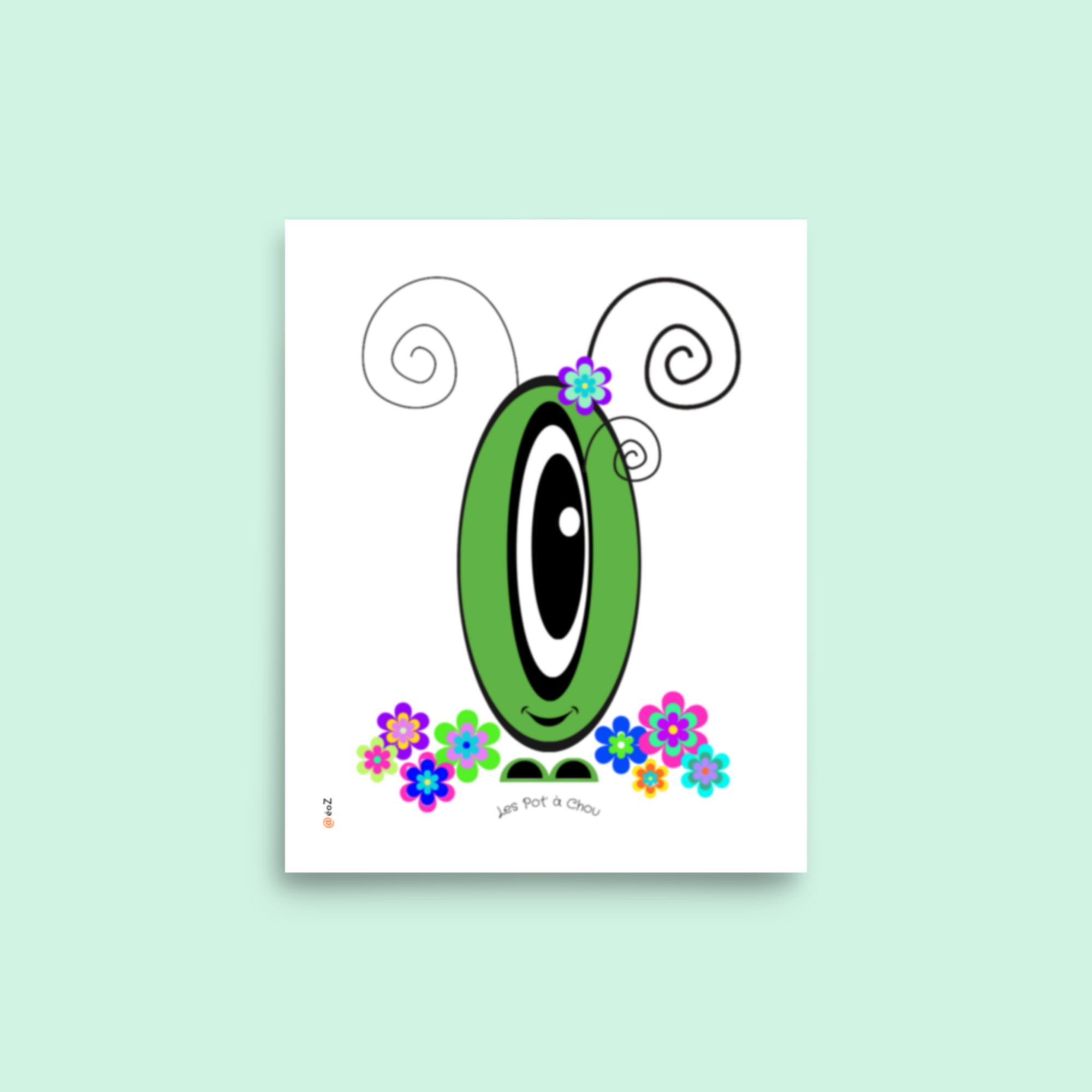 Affiche Pot’ à Chou fleuri vert