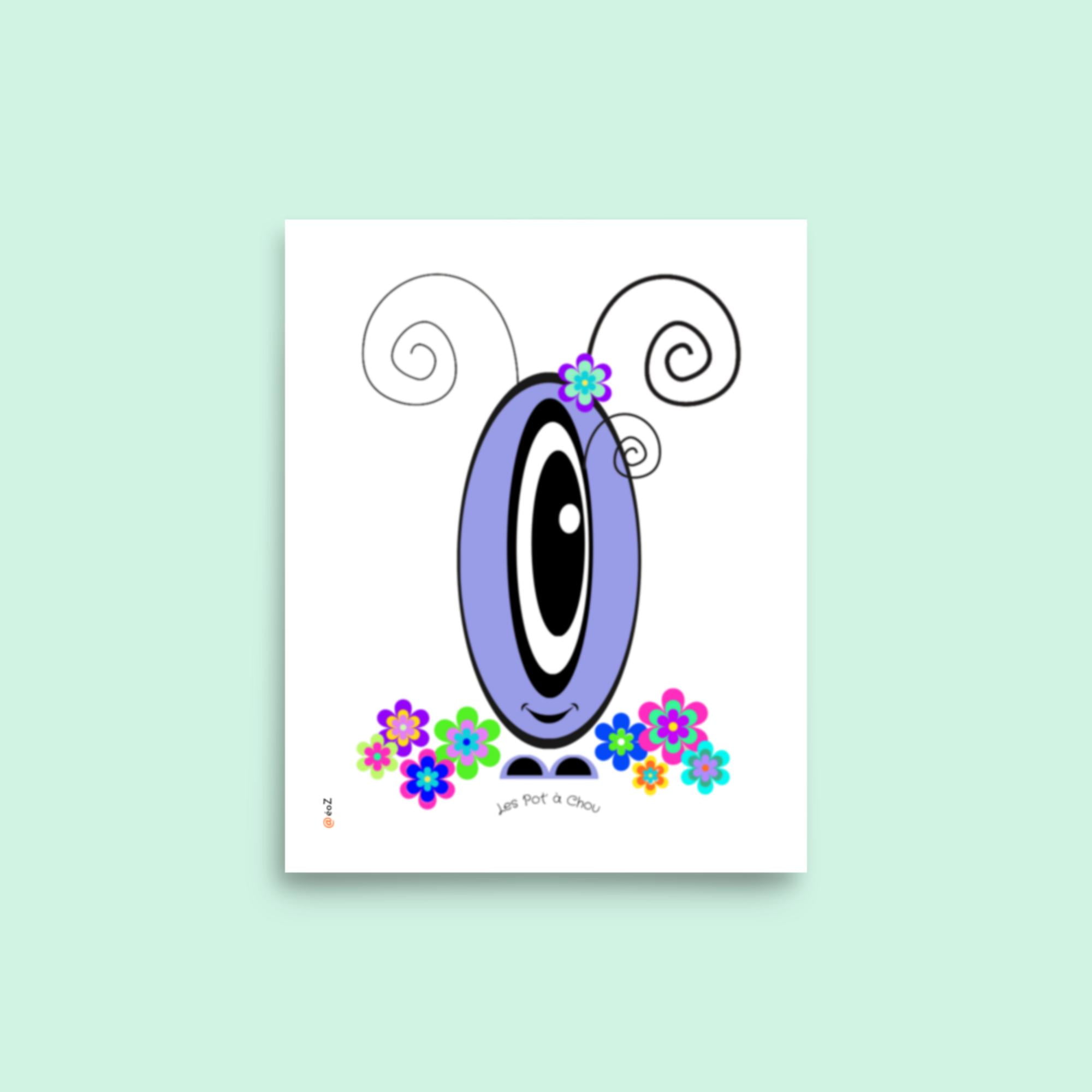 Affiche Pot’ à Chou fleuri mauve