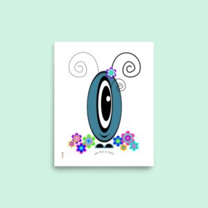 Affiche Pot’ à Chou fleuri gris bleu