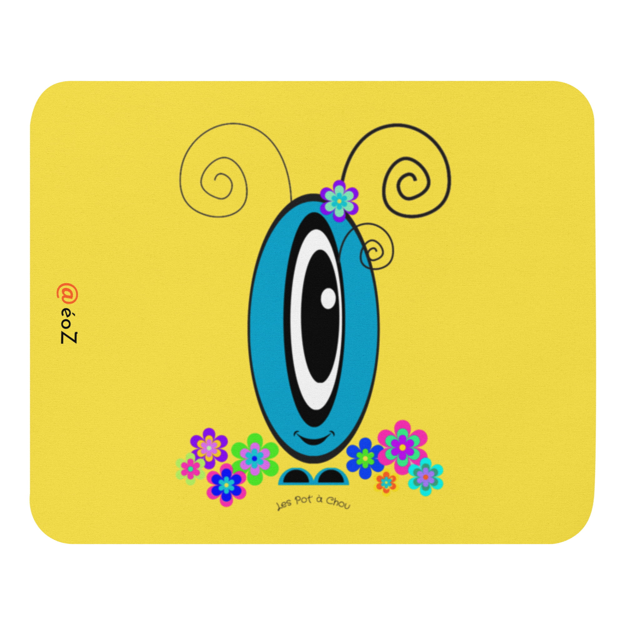 Tapis de souris Les Pot’ à Chou fleuri bleu