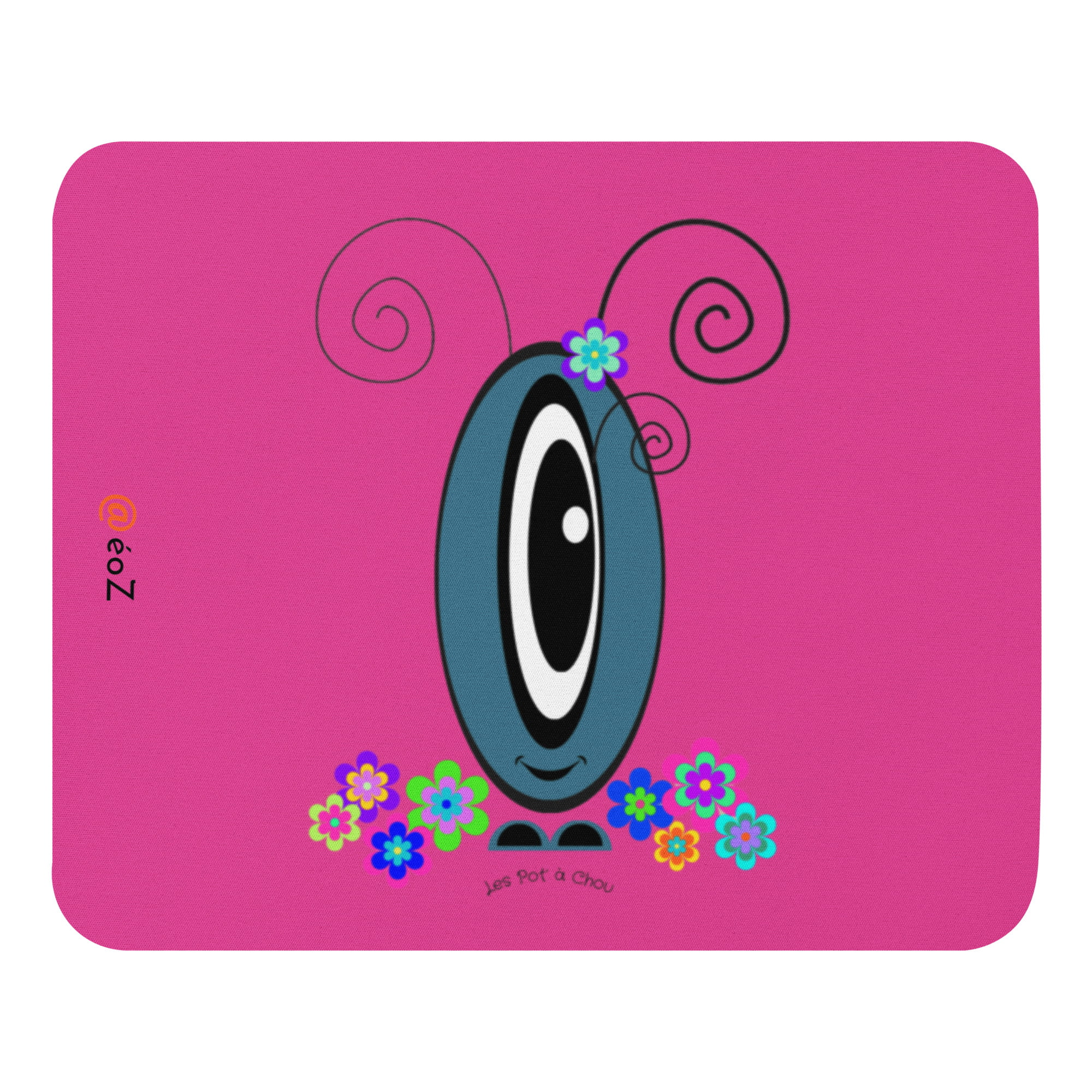 Tapis de souris Les Pot’ à Chou fleuri gris bleu