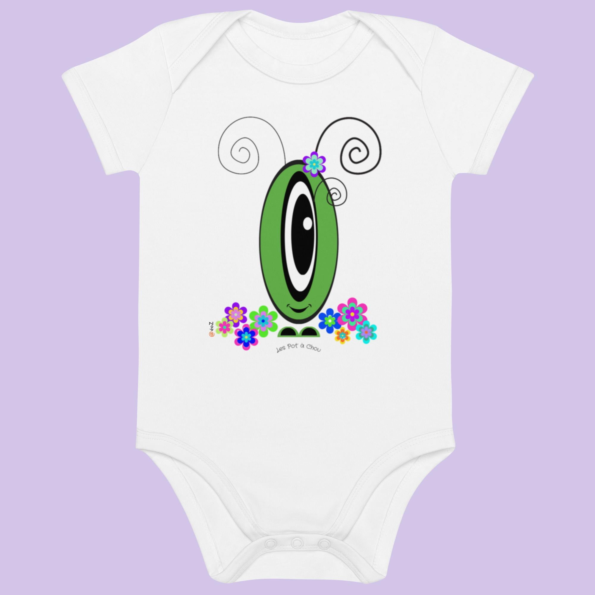 Body Les Pot’ à Chou fleuri vert en coton Bio