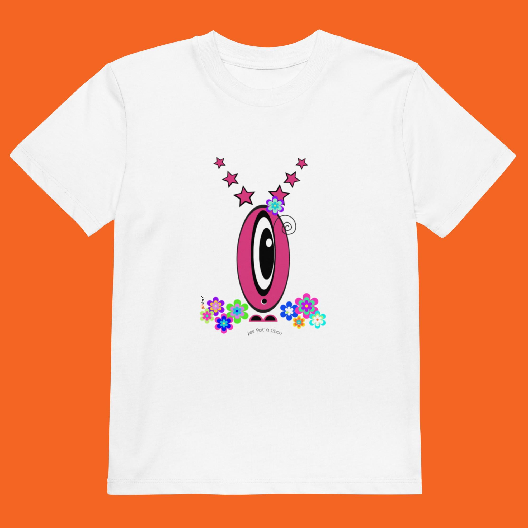 T-shirt Les Pot’ à Chou fleuri Etoile rose en coton Bio