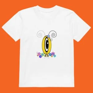 T-shirt Les Pot’ à Chou fleuri jaune en coton Bio