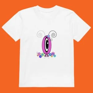 T-shirt Les Pot’ à Chou fleuri rose en coton Bio
