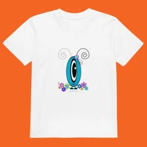 T-shirt Les Pot’ à Chou fleuri bleu en coton Bio