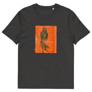 T-shirt unisexe gris foncé Eoz Créations Originales « S'exposer à la face du Monde » en coton biologique