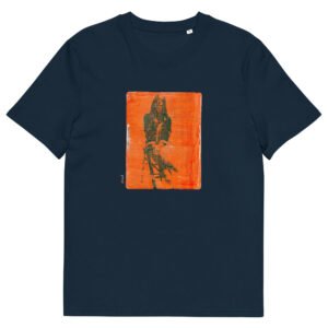 T-shirt unisexe marine Eoz Créations Originales « S'exposer à la face du Monde » en coton biologique