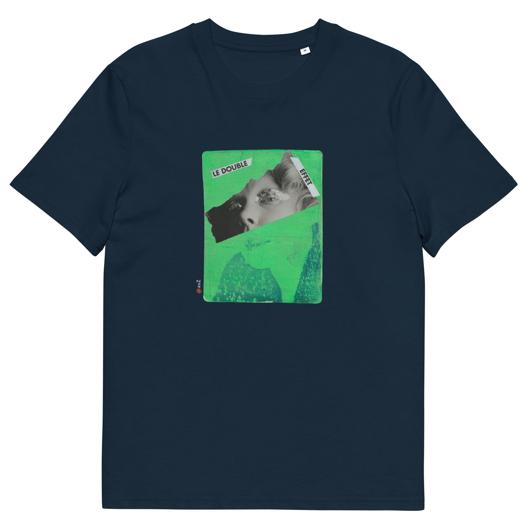 T-shirt unisexe marine Eoz Créations Originales « Double Effet » en coton biologique
