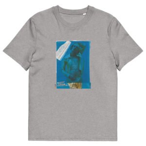 T-shirt unisexe gris clair Eoz Créations Originales « Boy Bleu » en coton biologique