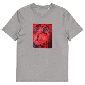 T-shirt unisexe gris clair Eoz Créations Originales « Boy Rouge » en coton biologique
