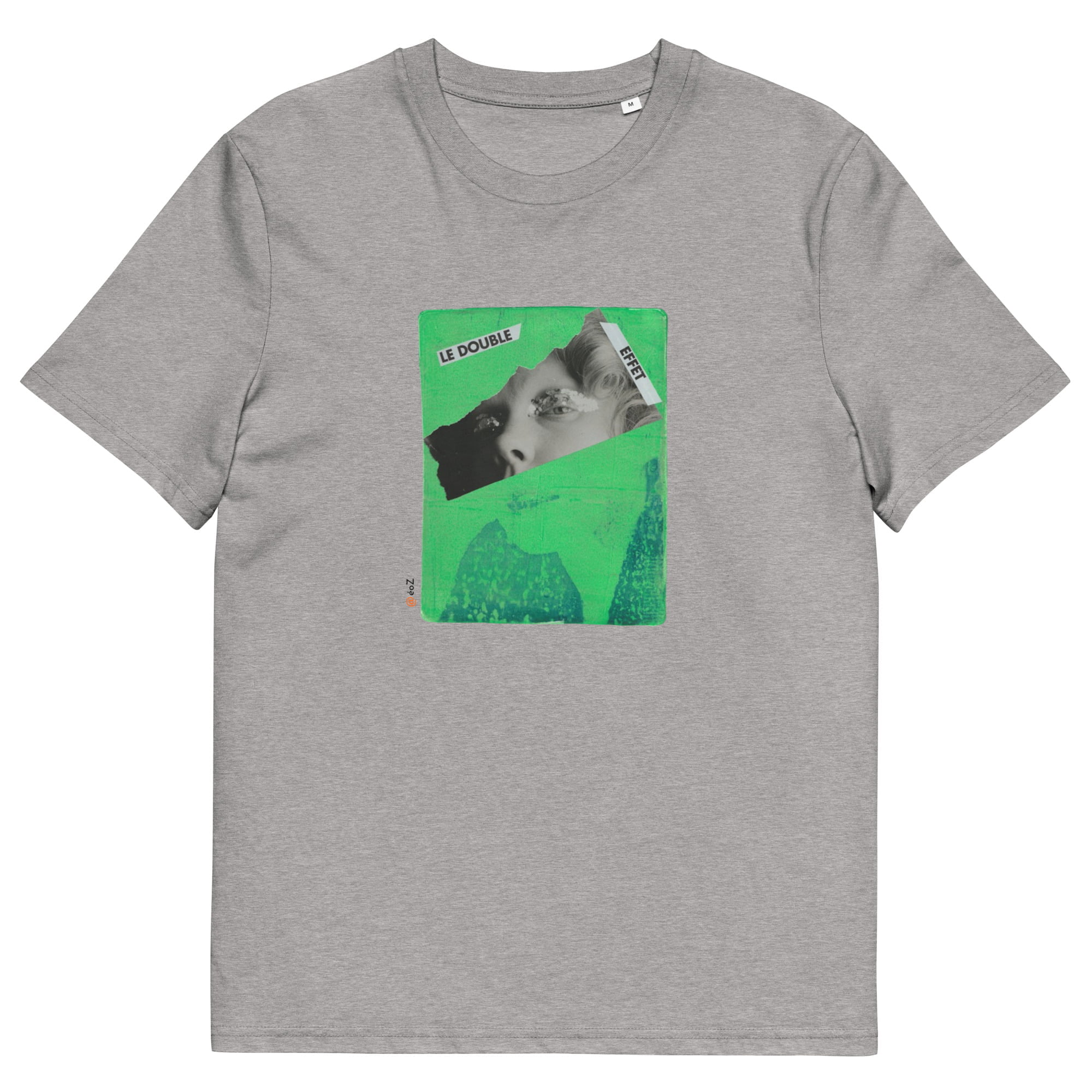 T-shirt unisexe gris clair Eoz Créations Originales « Double Effet » en coton biologique