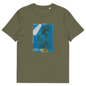 T-shirt unisexe kaki Eoz Créations Originales « Boy Bleu » en coton biologique
