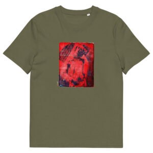 T-shirt unisexe kaki Eoz Créations Originales « Boy Rouge » en coton biologique