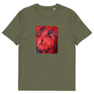 T-shirt unisexe kaki Eoz Créations Originales « Boy Rouge » en coton biologique