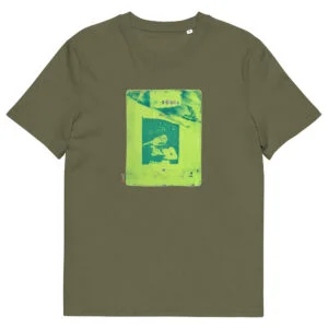 T-shirt unisexe kaki Eoz Créations Originales « Addiction » en coton biologique
