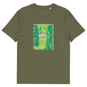 T-shirt unisexe kaki Eoz Créations Originales « L’ Autre qui inspire » en coton biologique