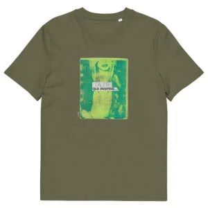 T-shirt unisexe kaki Eoz Créations Originales « L’ Autre qui inspire » en coton biologique