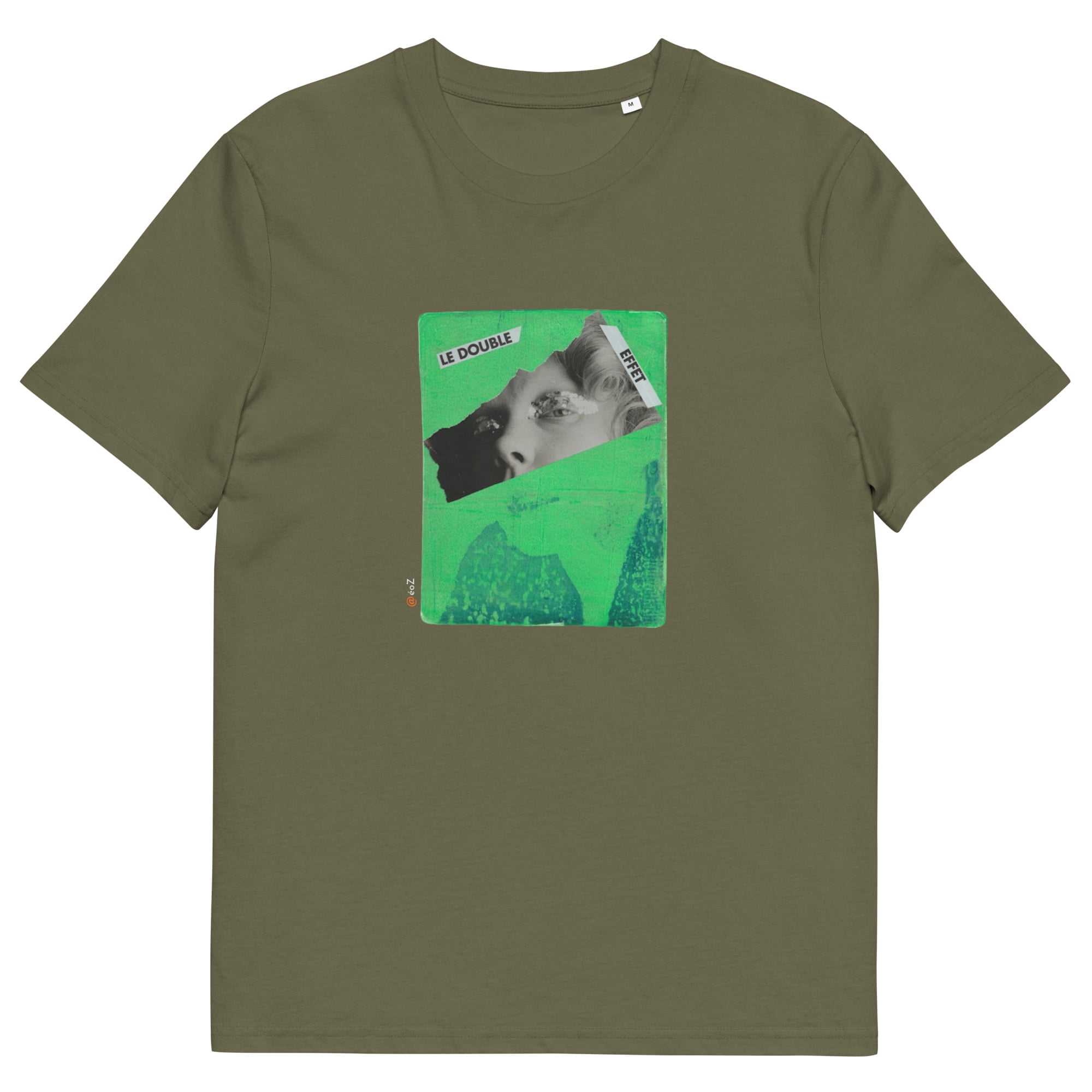 T-shirt unisexe kaki Eoz Créations Originales « Double Effet » en coton biologique