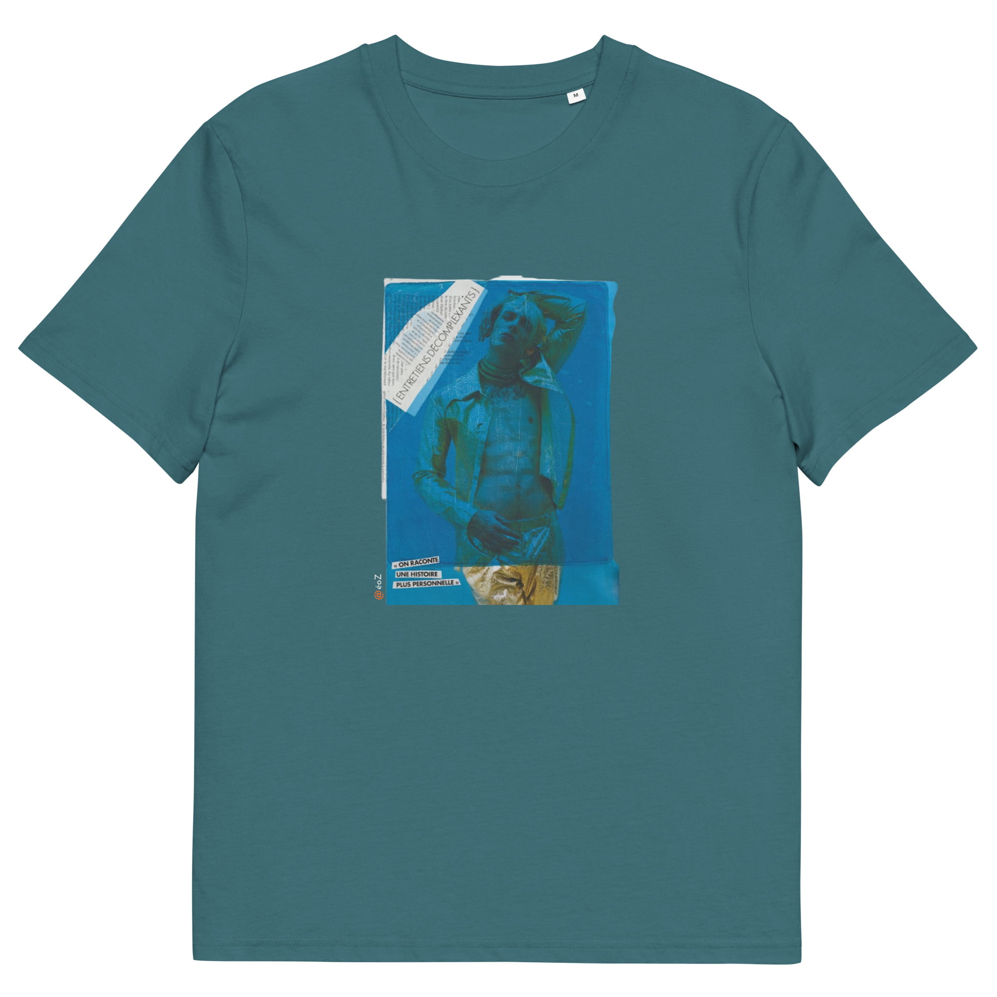 T-shirt unisexe vert Eoz Créations Originales « Boy Bleu » en coton biologique