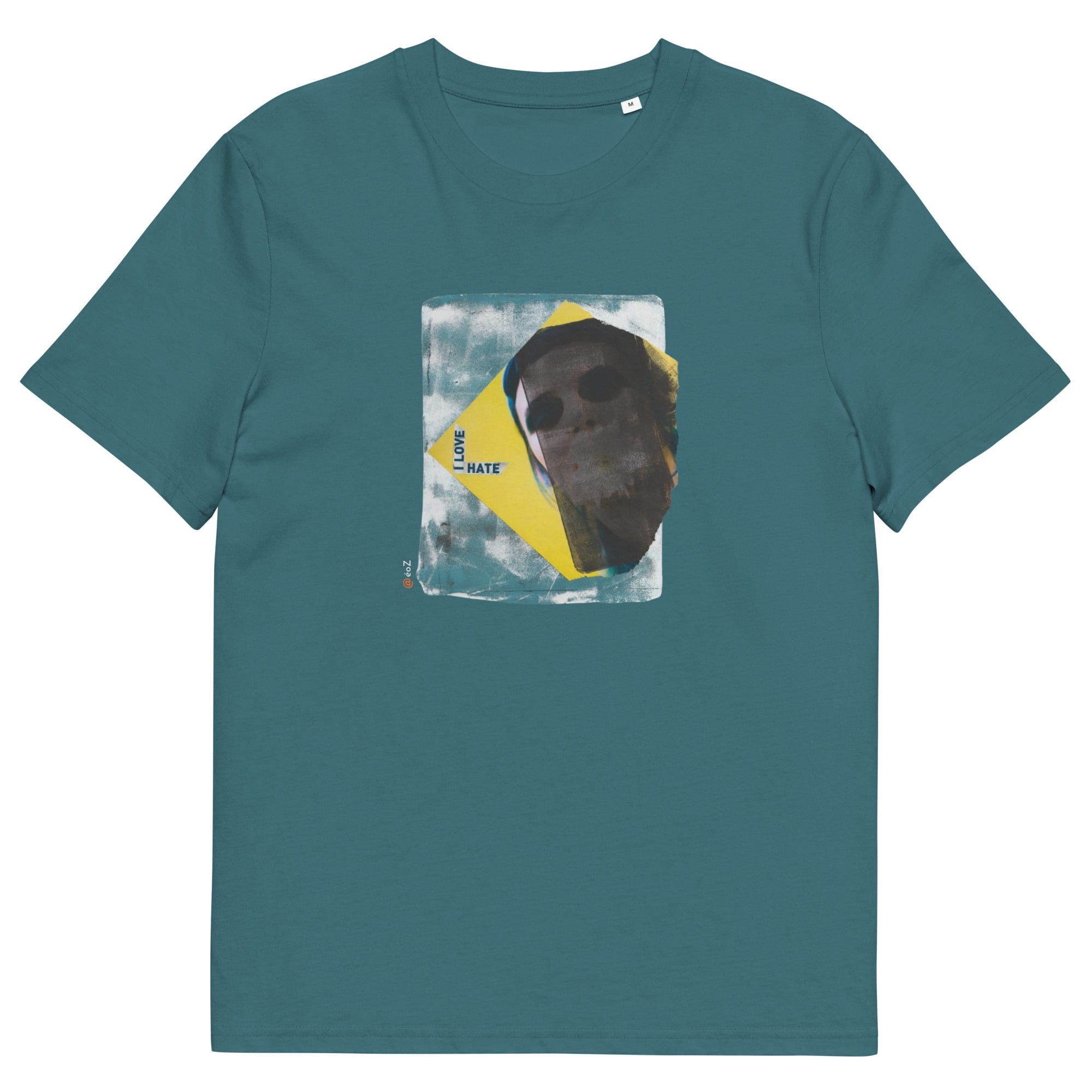 T-shirt unisexe vert Eoz Créations Originales « Love Hate » en coton biologique