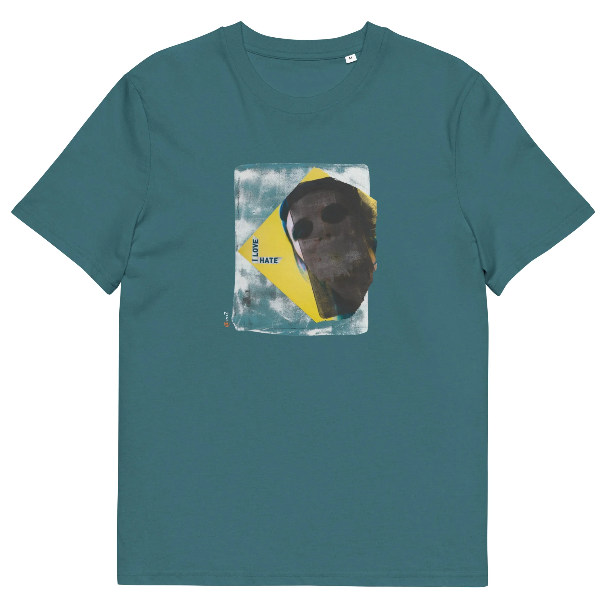 T-shirt unisexe vert Eoz Créations Originales « Love Hate » en coton biologique