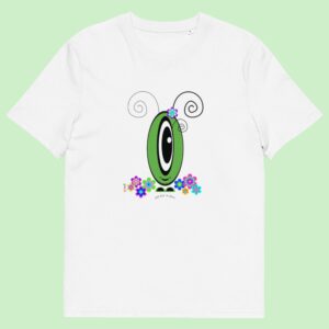 T-shirt unisexe blanc Les Pot’ à Chou fleuri vert en coton Bio