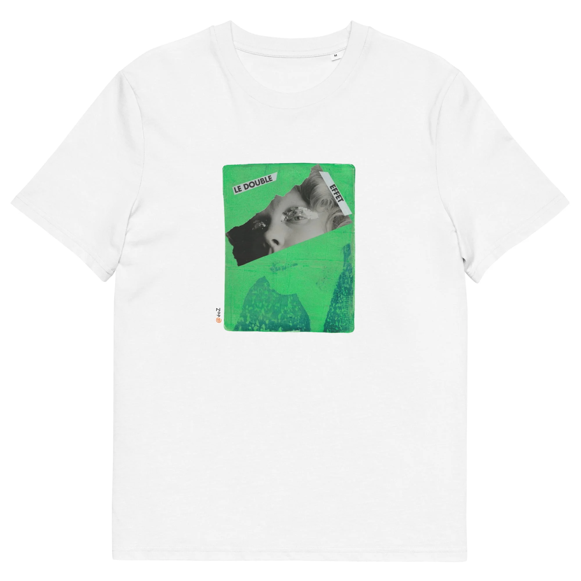 T-shirt unisexe blanc Eoz Créations Originales « Double Effet » en coton biologique