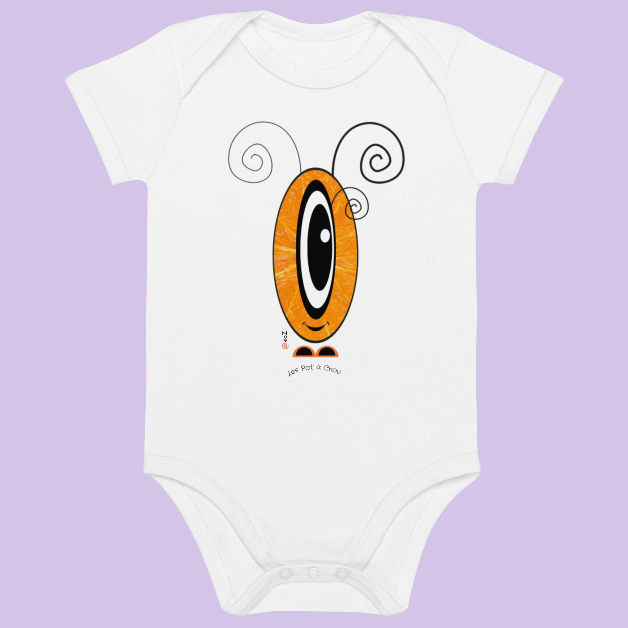 Body Les Pot’ à Chou fruité orange en coton Bio