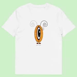 T-shirt unisexe blanc Les Pot’ à Chou fruité orange en coton Bio