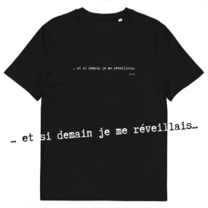 T-shirt unisexe noir Eoz Créations Originales « Et si demain » en coton biologique