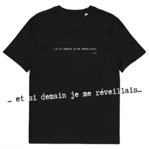 T-shirt unisexe noir Eoz Créations Originales « Et si demain » en coton biologique