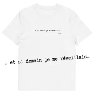 T-shirt unisexe blanc Eoz Créations Originales « Et si demain » en coton biologique