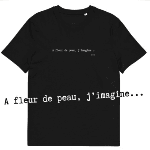 T-shirt unisexe noir Eoz Créations Originales « A fleur de peau » en coton biologique