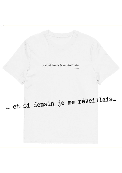 T-shirt unisexe blanc Eoz Créations Originales « Et si demain » en coton biologique