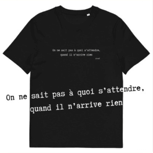 T-shirt unisexe noir Eoz Créations Originales « On ne sait pas à quoi s'attendre... » en coton biologique