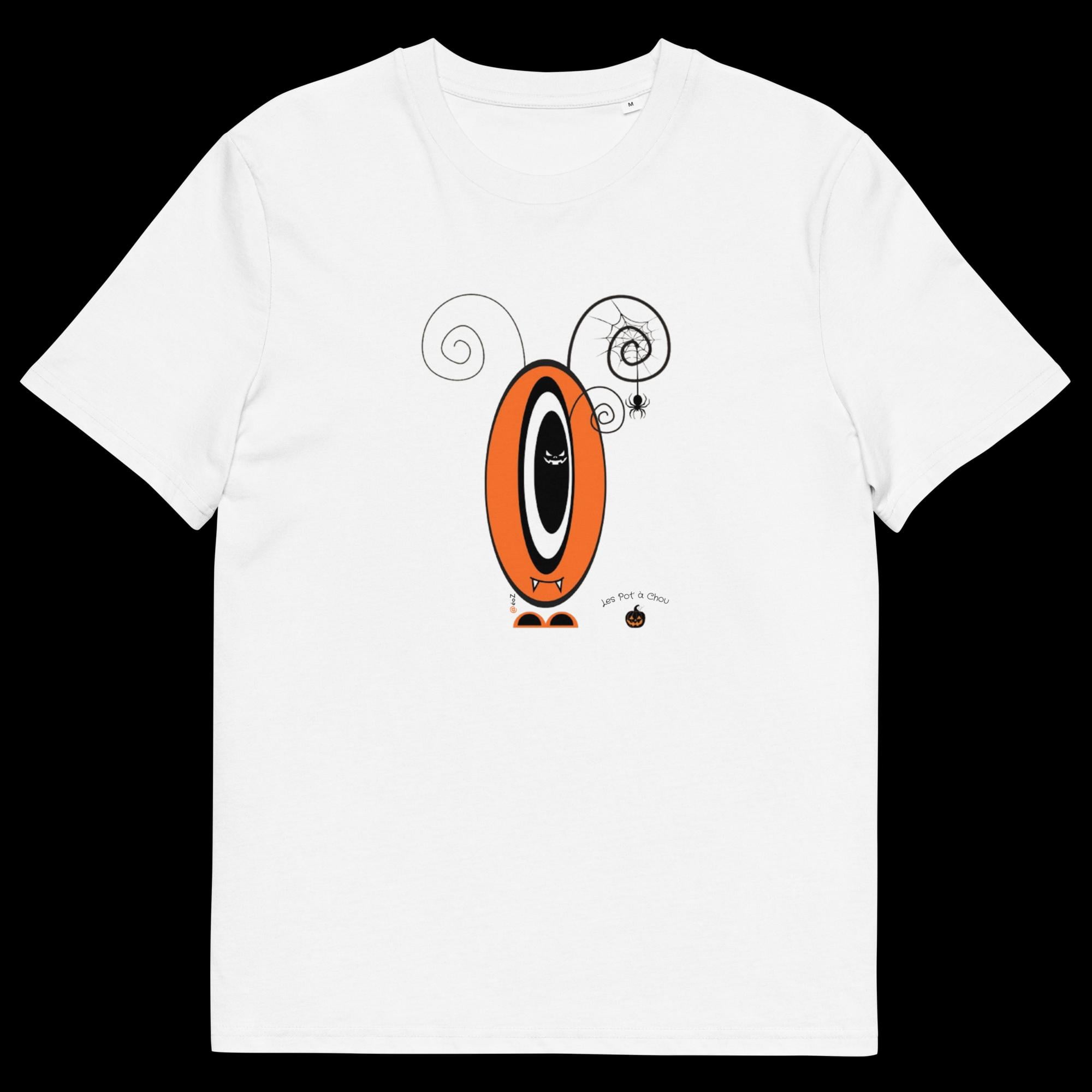 T-shirt unisexe blanc Les Pot’ à Chou Halloween en coton biologique