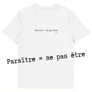 T-shirt unisexe blanc Eoz Créations Originales « Paraître = ne pas être » en coton biologique