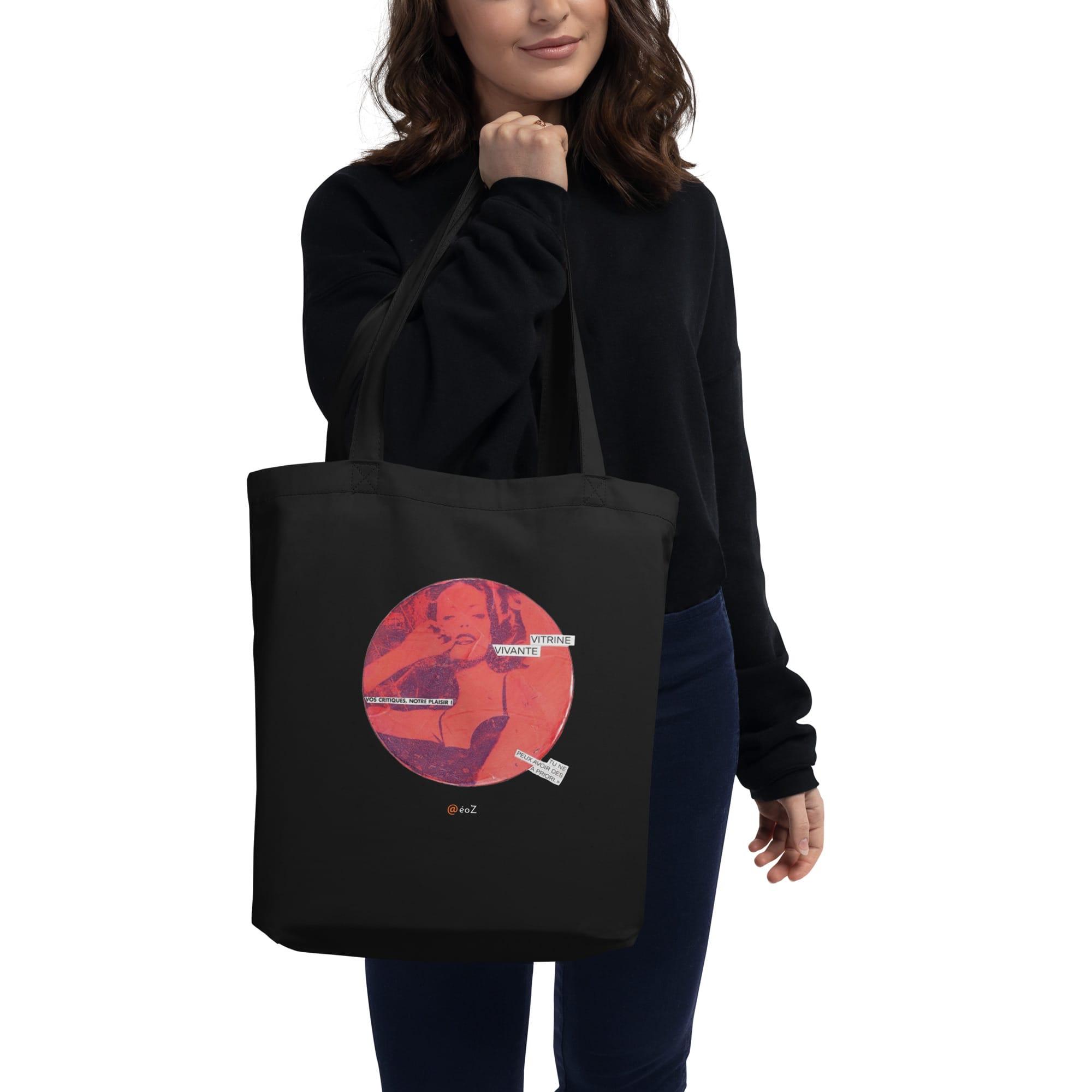 Tote Bag Bio EoZ Créations Originales “Vitrine Vivante” porté
