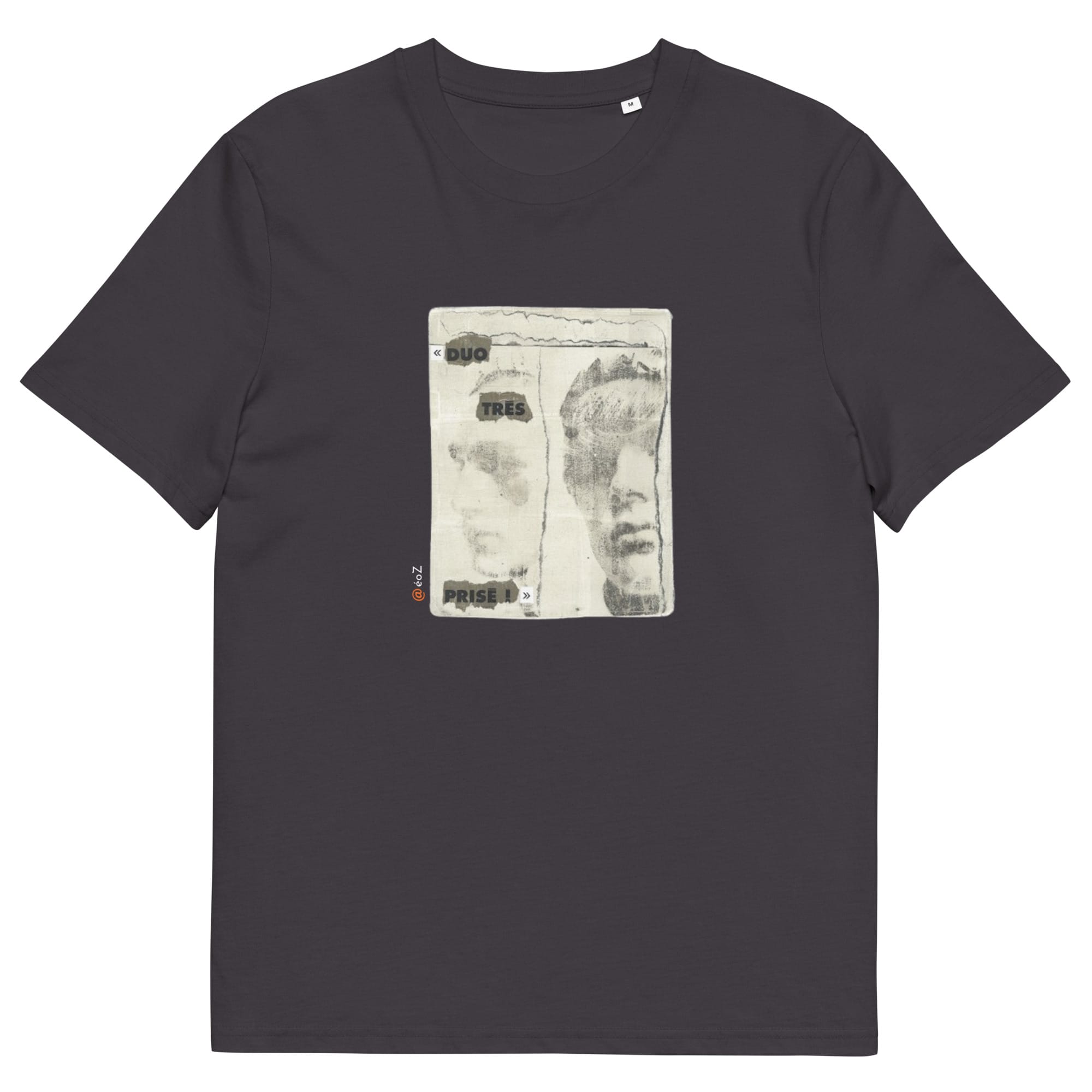 T-shirt unisexe anthracite Eoz Créations Originales « Duo très prisé » en coton biologique