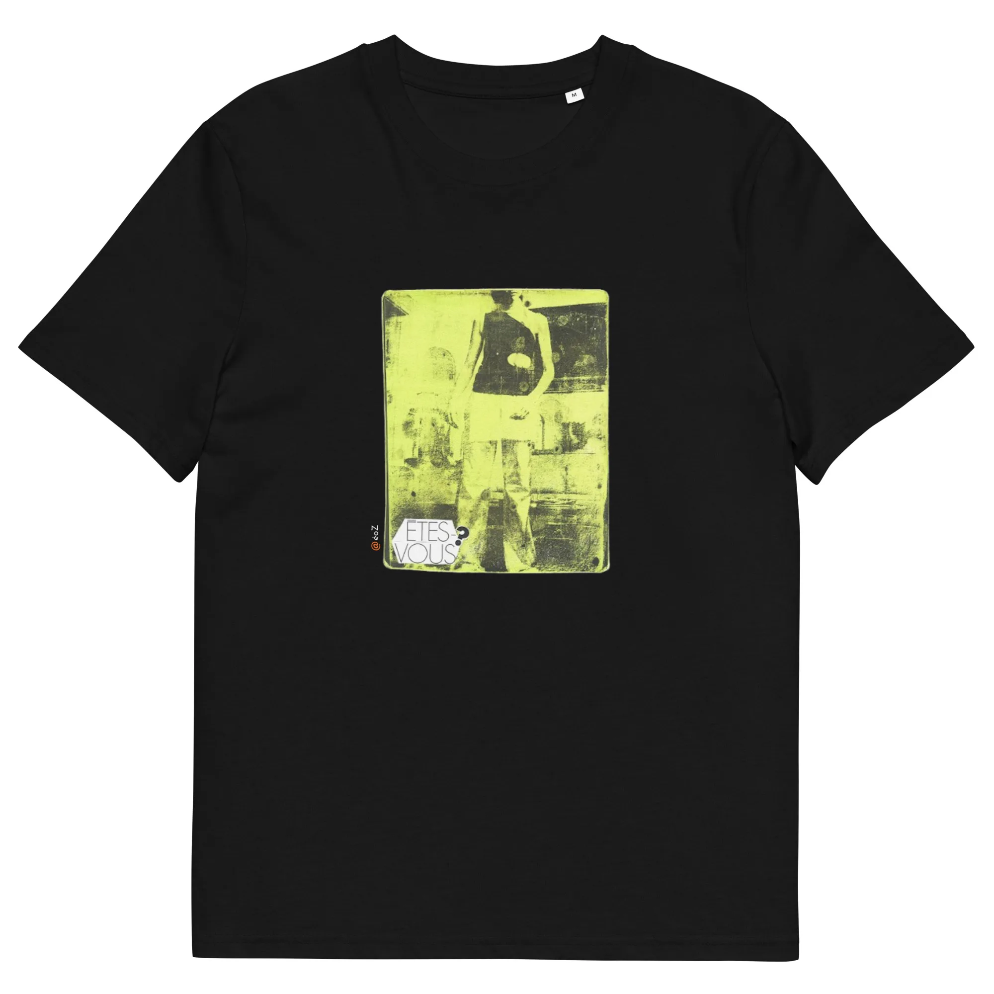 T-shirt unisexe noir Eoz Créations Originales « Etes-vous ? » en coton biologique