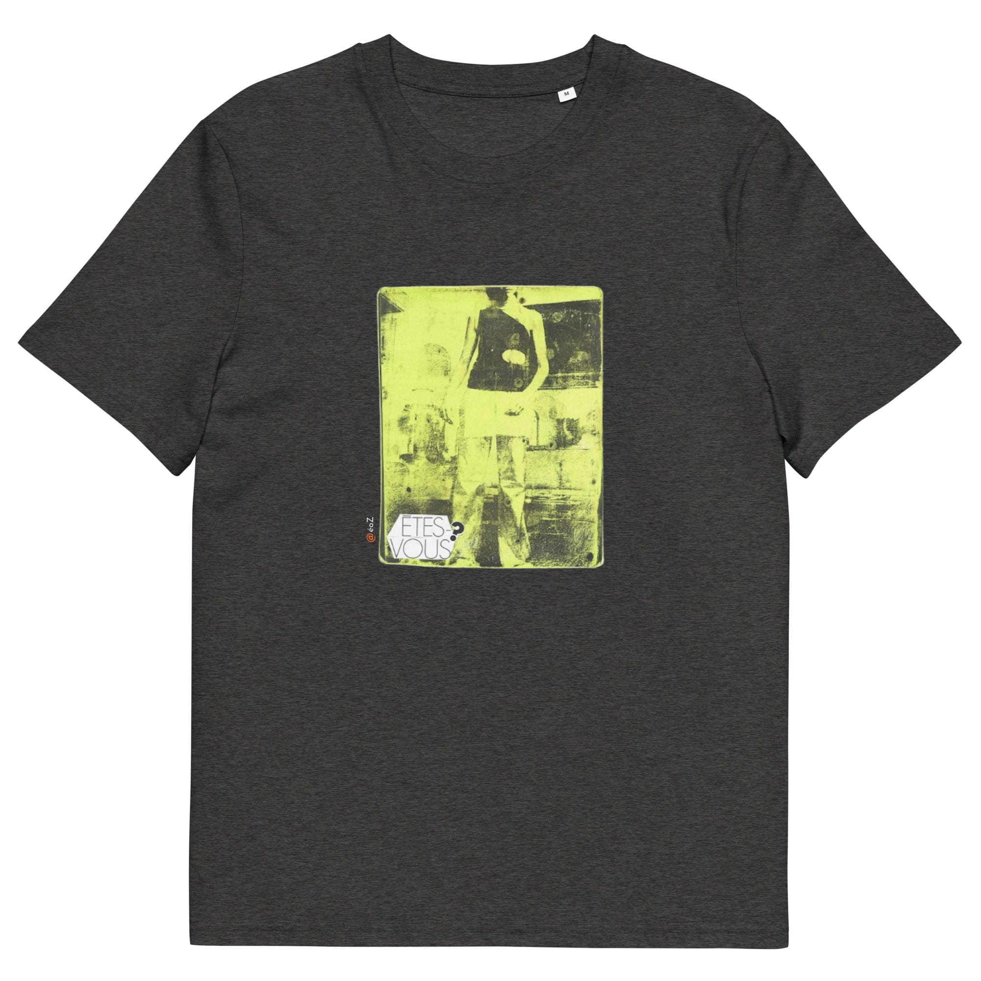 T-shirt unisexe gris foncé Eoz Créations Originales « Etes-vous ? » en coton biologique