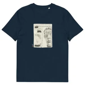 T-shirt unisexe marine Eoz Créations Originales « Duo très prisé » en coton biologique