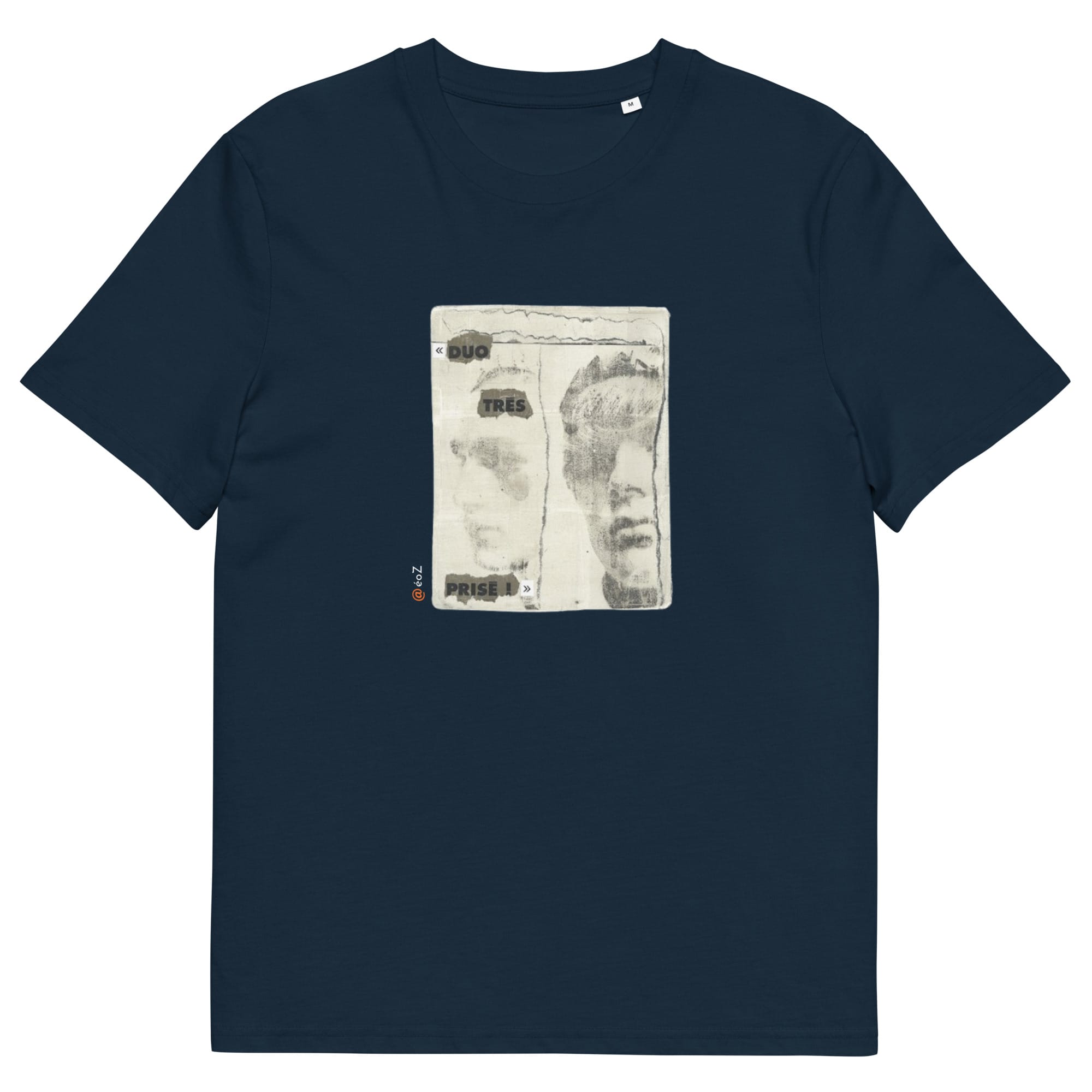 T-shirt unisexe marine Eoz Créations Originales « Duo très prisé » en coton biologique