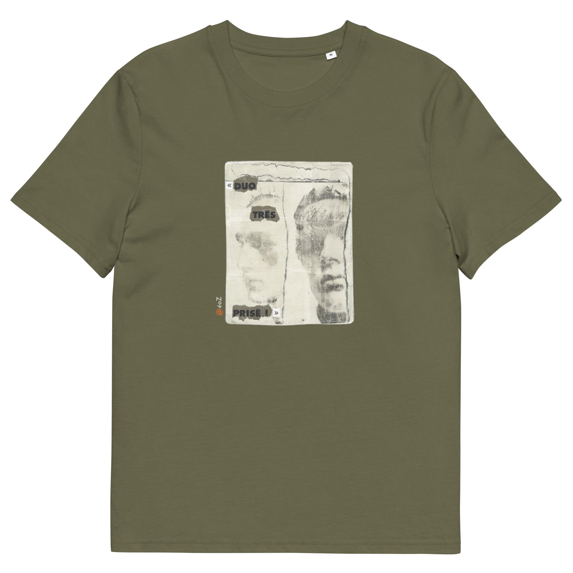 T-shirt unisexe gris clair Eoz Créations Originales « Duo très prisé » en coton biologique