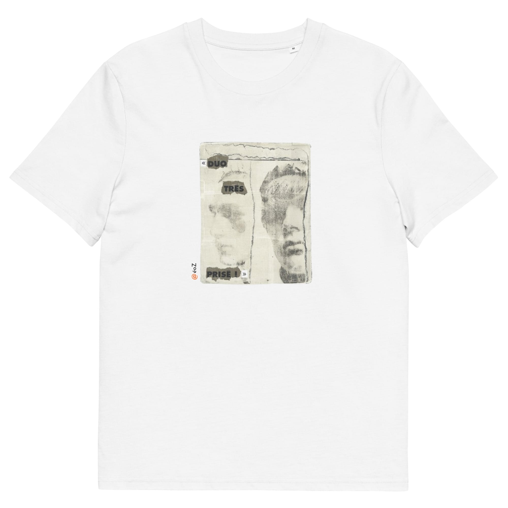 T-shirt unisexe blanc Eoz Créations Originales « Duo très prisé » en coton biologique
