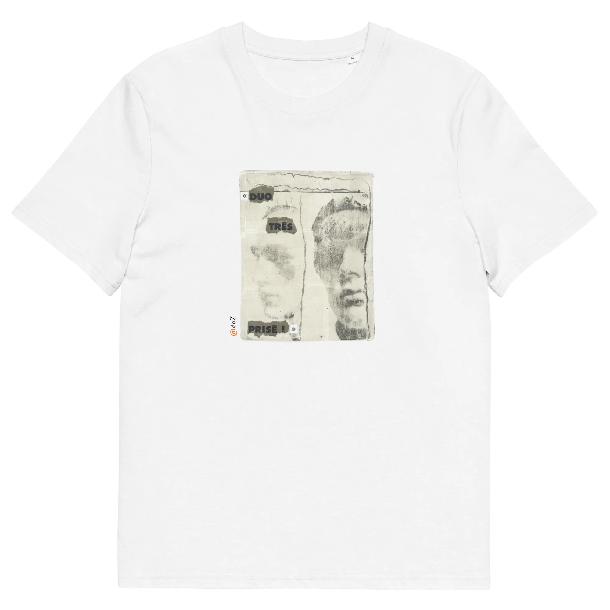 T-shirt unisexe blanc Eoz Créations Originales « Duo très prisé » en coton biologique