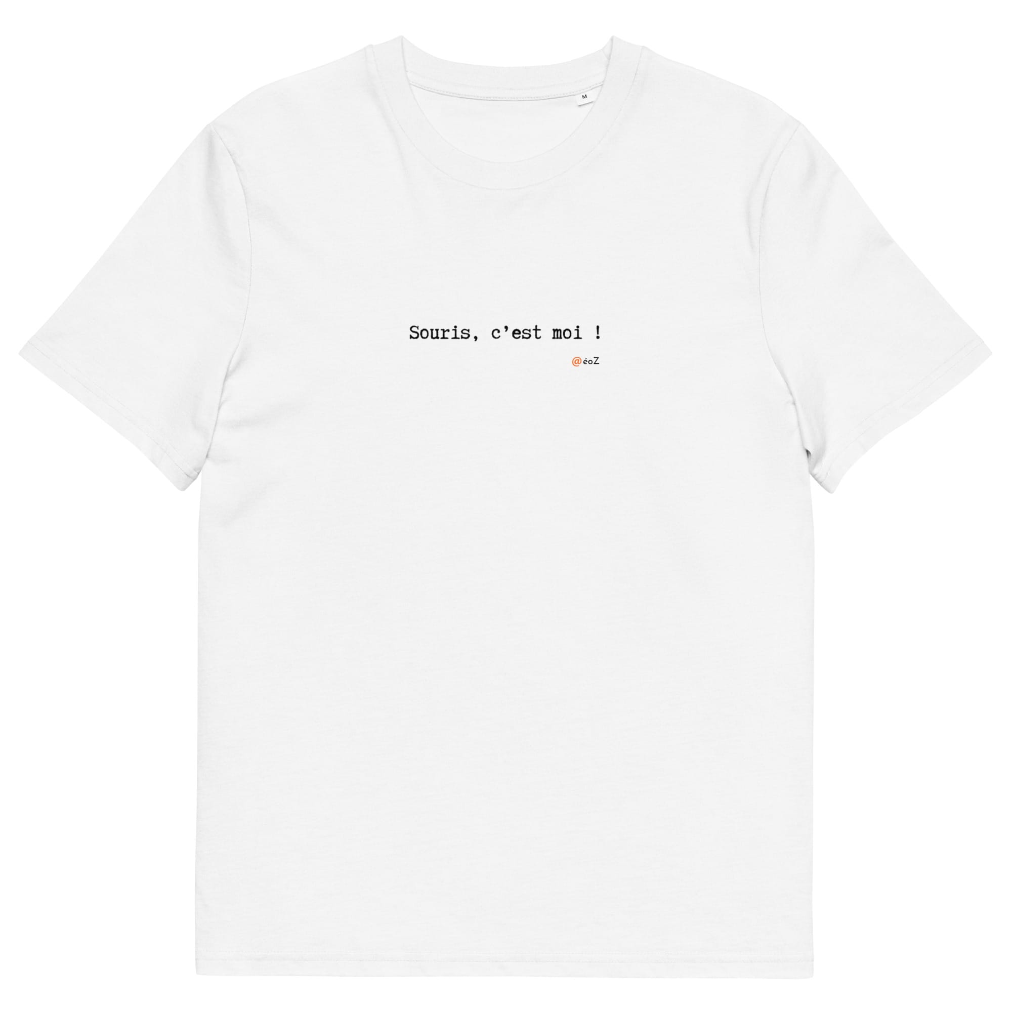 T-shirt unisexe blanc Eoz Créations Originales « Souris c’est moi » en coton biologique